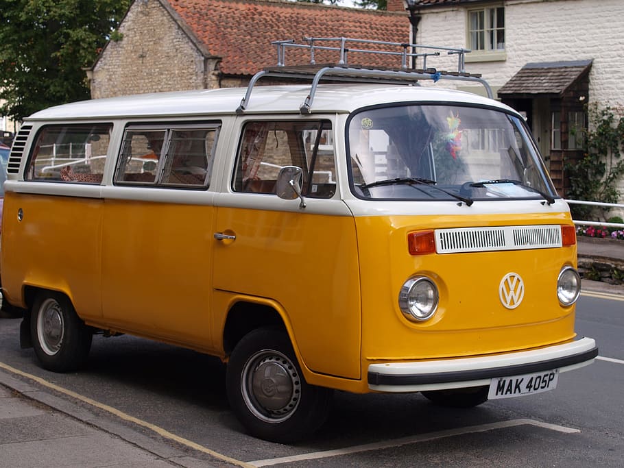 vw, van, mobile, camper, car, mode of transportation, land vehicle HD wallpaper