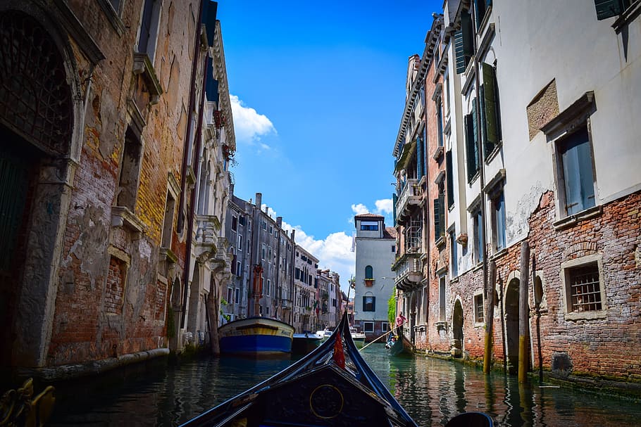 buildings, architecture, structure, boat, canal, water, wood HD wallpaper