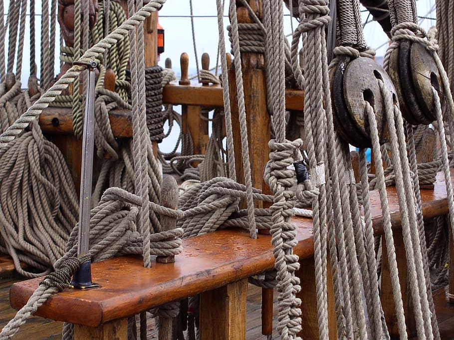 Dew, Rope, Rigging, Cordage, Pods, sailing vessel, ship, indoors, HD wallpaper