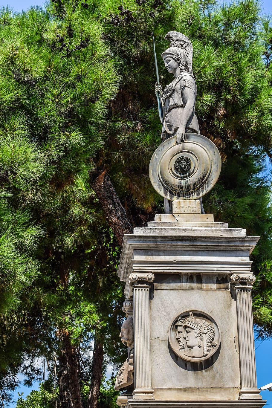 athena, greek, goddess, monument, classic, sculpture, statue, HD wallpaper