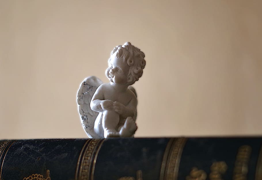 angel, love, reading, book, old text, neo-gothic, german, the figurine HD wallpaper