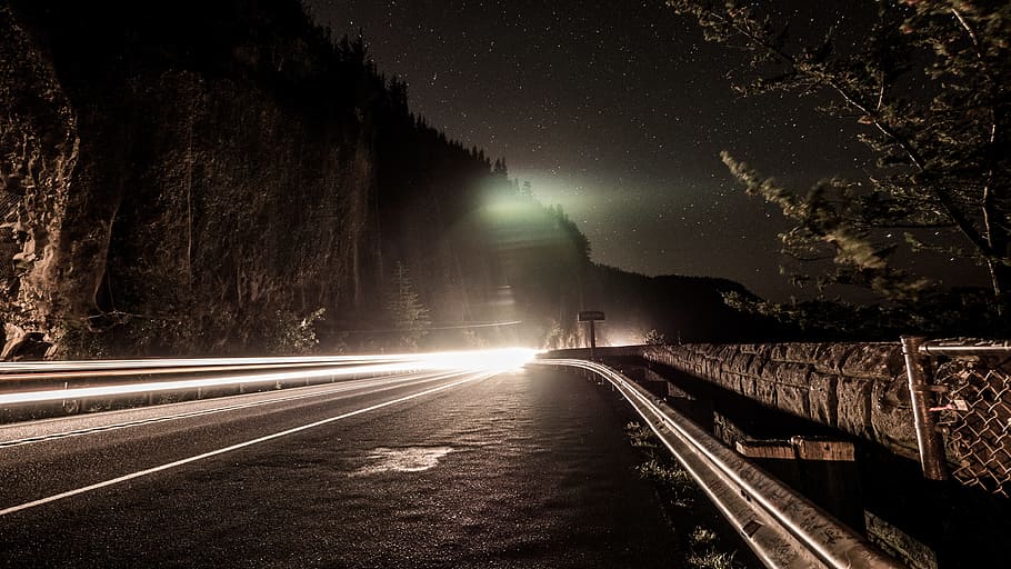 timelaps photo of cars on street, night, road, time lapse, dark HD wallpaper
