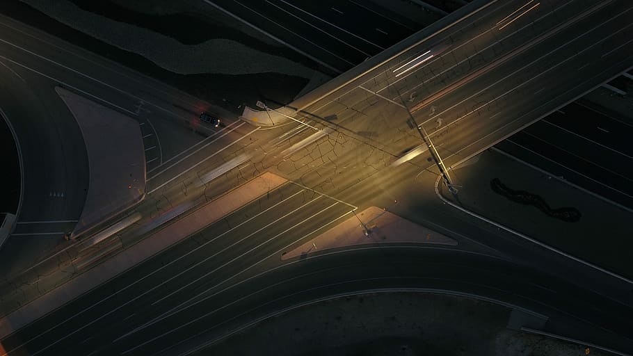untitled, intersection, road, night, traffic, driving, transportation HD wallpaper