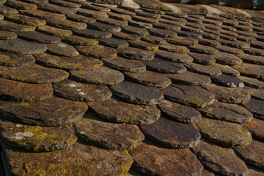 lozère, roofing, slate, granite, architecture, backgrounds HD wallpaper