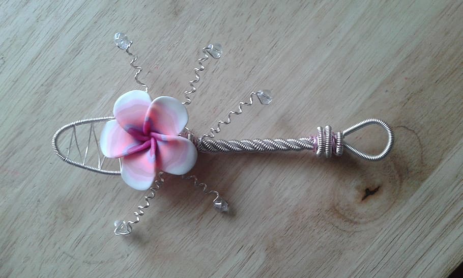 spoon, wire, flower, handmade, handwoven, metal, jewelry, table HD wallpaper