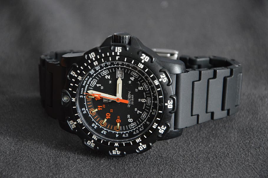 Watch, Dial, Black, Carbon, Glow, Dark, military, no people HD wallpaper