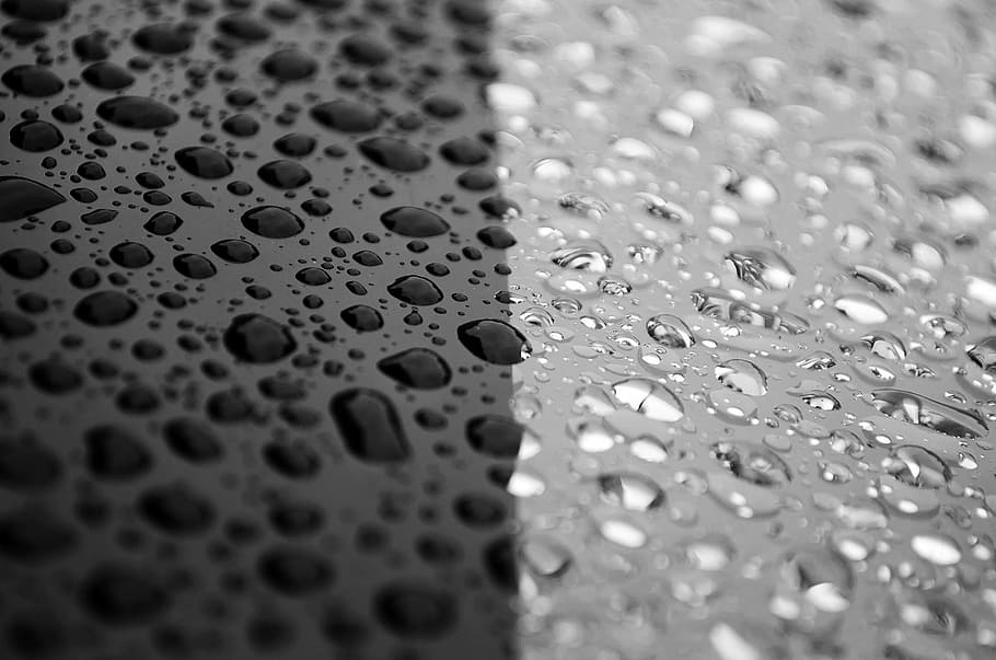 Raindrops, Car, after, water, element, seasons, autumn, spring HD wallpaper