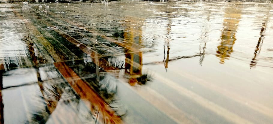 reflection, rain, roof, texture, raining, pattern, weather HD wallpaper