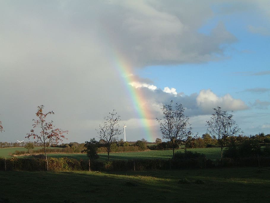 rainbow, weather, nature, mood, beautiful, sky, landscape, autumn HD wallpaper