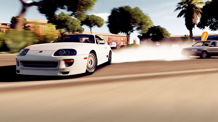 car, Japanese cars, Nissan Silvia S15, Liberty Walk, drift, Touge, Assetto  Corsa, side view, reflection, smoke, motion blur