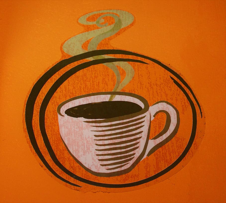 tea cup illustration, coffee, coffee cup, breakfast, cafe, hot chocolate HD wallpaper