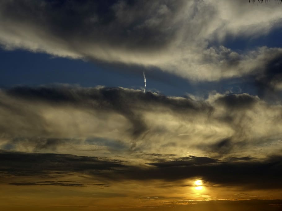 Sky, Sun, Cloud, Color, Light, Orange, warm, sunset, natural HD wallpaper