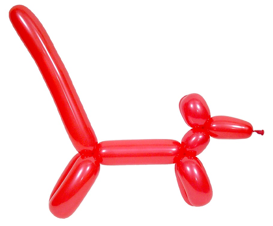 red plastic balloon, sculpture, dog, fun, child, colorful, toy HD wallpaper