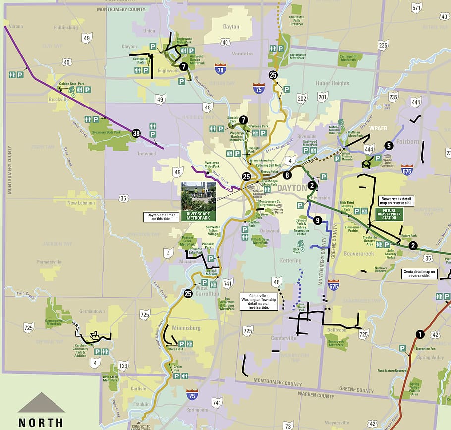 Dayton Regional Bike Trail Map in Ohio, photos, public domain