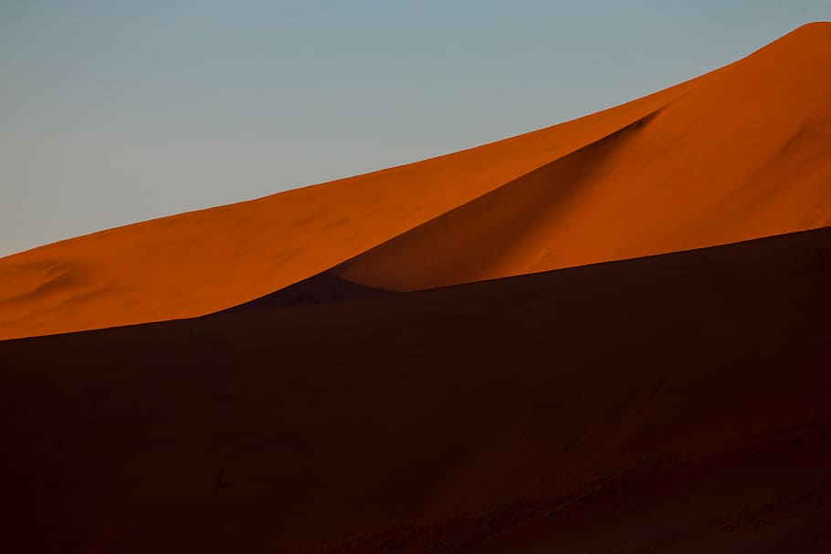 orange textile surface, untitled, sand, hill, dune, landscape HD wallpaper