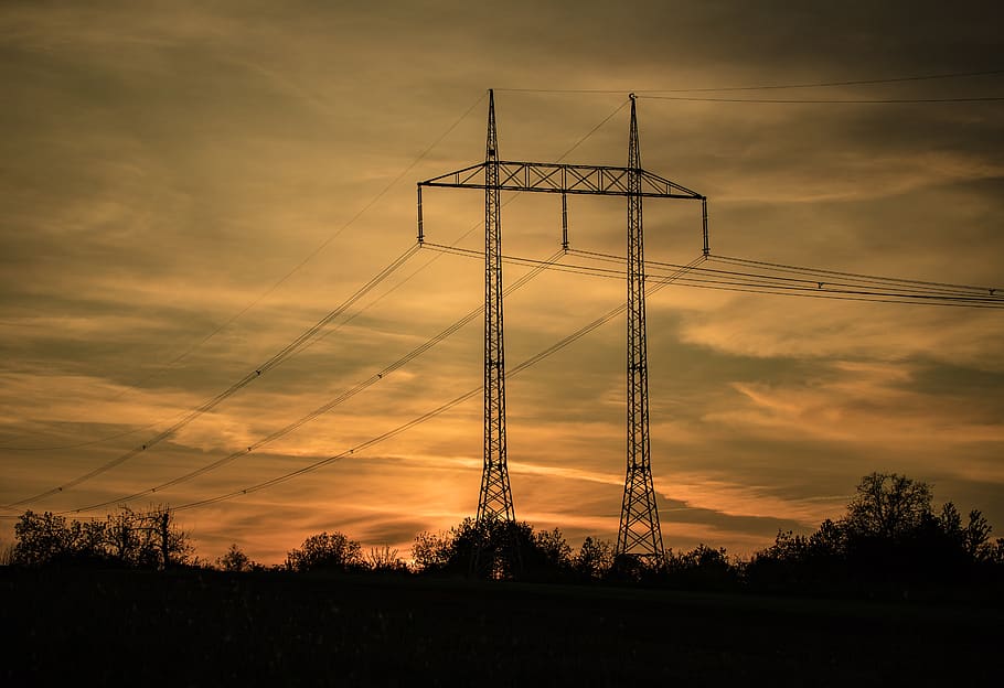wire, industry, sunset, leaders, technology, sky, cloud - sky HD wallpaper