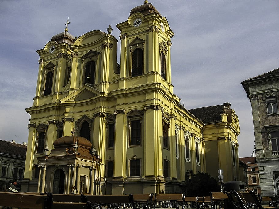 Timisoara Catholic Dome in Romania, architecture, building, cathedral HD wallpaper
