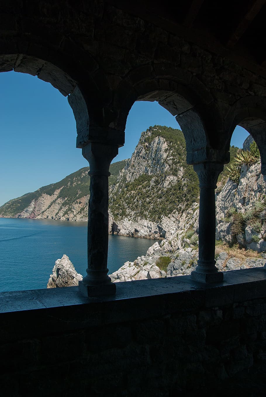 Italy, Portovenere, Cliffs, Arcades, mountain, water, scenics HD wallpaper