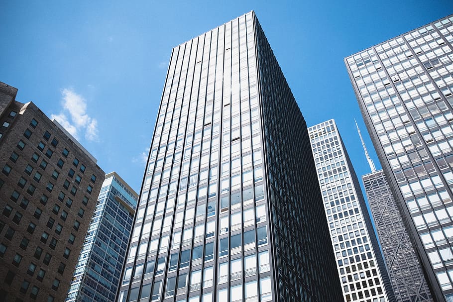 Skyscrapers, architecture and Cityscape, office Building, urban Scene HD wallpaper