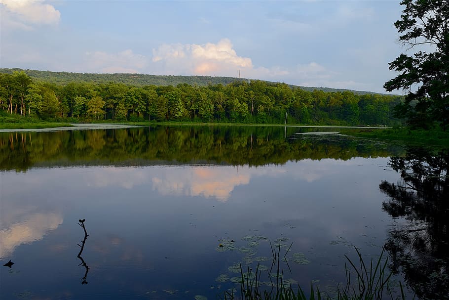 Lake, Sunset, Reflection, Water, landscape, sky, nature, horizon HD wallpaper