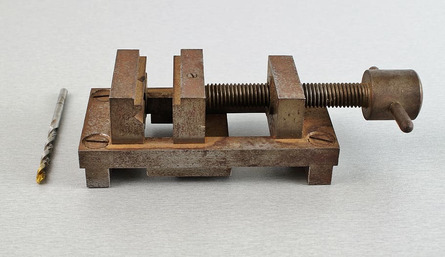 vice, drill vice, drilling, clamping, workpiece, old, workpiece backup HD wallpaper
