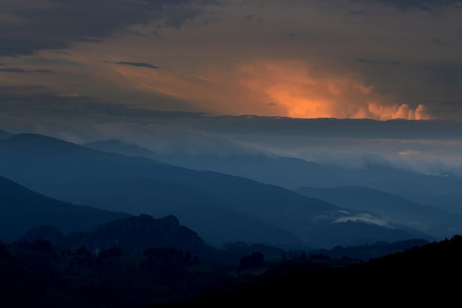 mountain, sunset, top, cloud, sky, beauty in nature, scenics - nature HD wallpaper