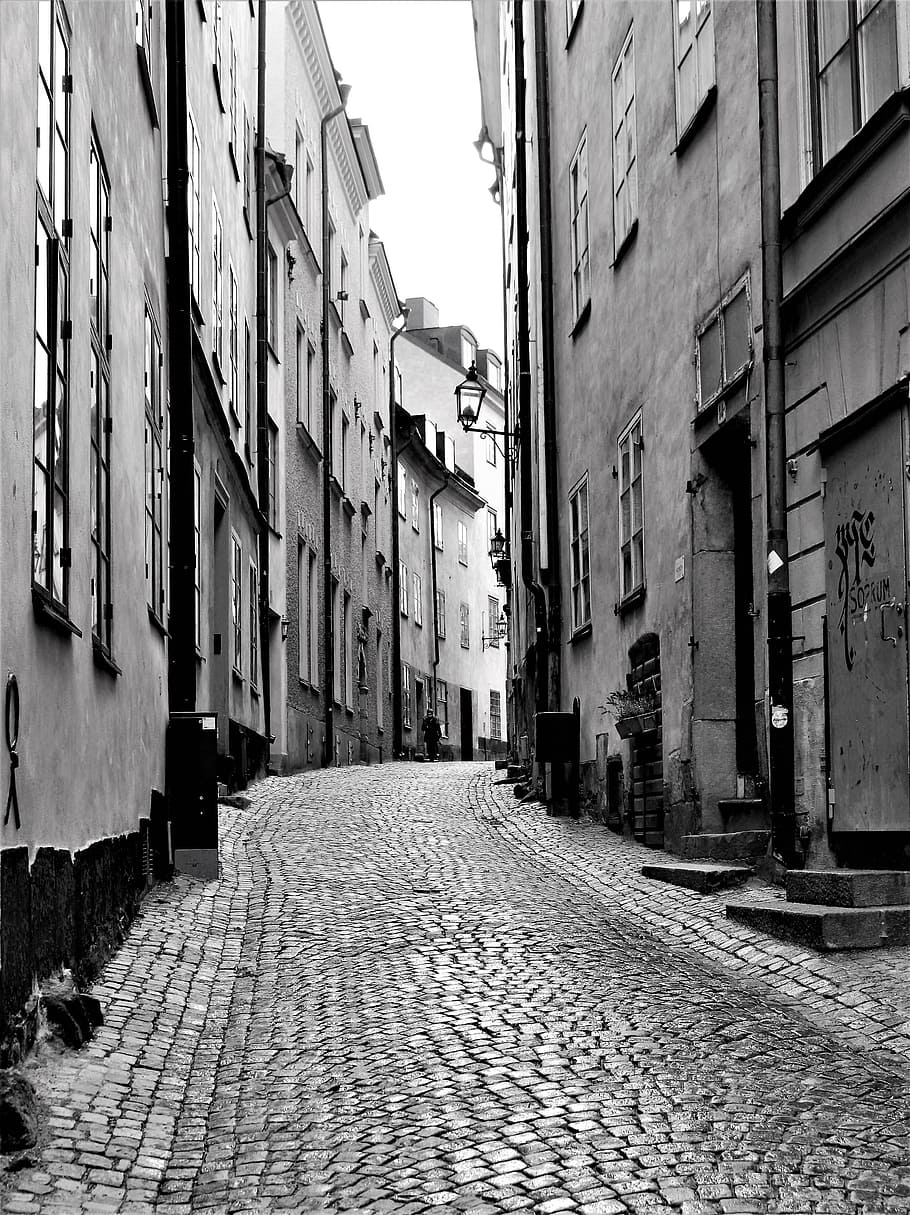 stockholm, the old town, alley, architecture, city, old house, HD wallpaper