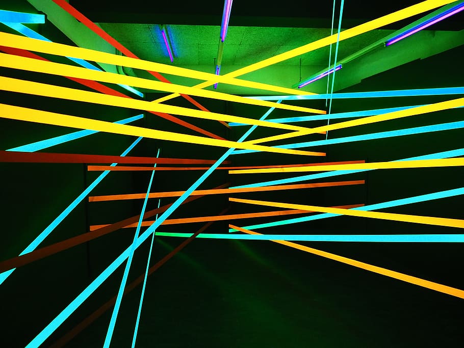 Neon, Background, Lines, technology, illuminated, internet HD wallpaper
