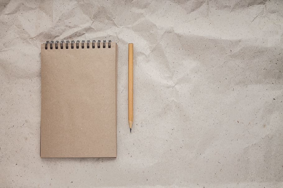 brown notebook beside pencil, the note, record, write, diary HD wallpaper