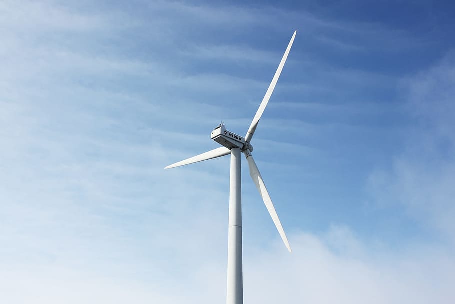 Windmill, Blue Sky, Cloud, Sunny Days, turbine, electricity HD wallpaper