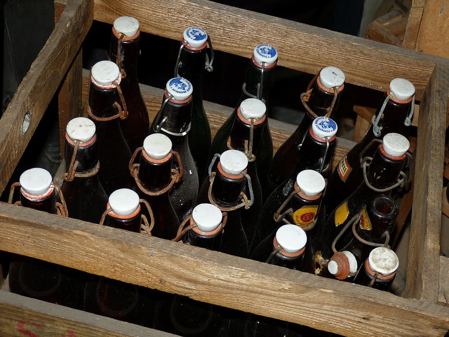 box, bottles, liquid, drink, alcohol, glass, beer, historically HD wallpaper