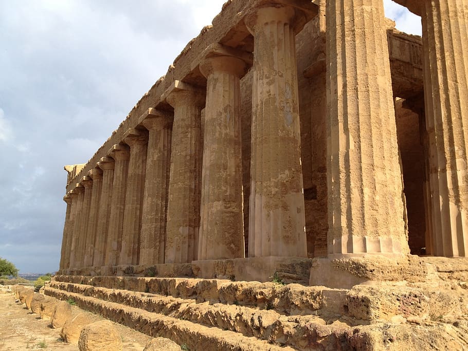 agrigento, sicily, architecture, temple, italy, heritage, greek, HD wallpaper