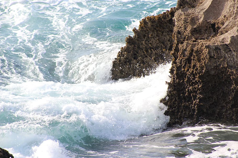 Waves, Sea, Rocks, Foam, costa, breakwater, landscape, nature HD wallpaper