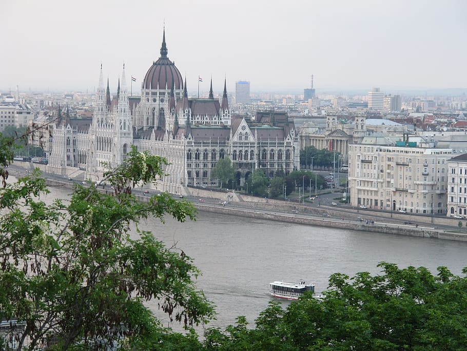 Landscape, Budapest, Nature, Sunset, parliament, architecture HD wallpaper