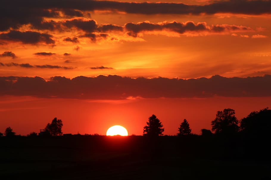sunset, evening, night, clouds, nature, dusk, silhouette, sunrise - Dawn HD wallpaper