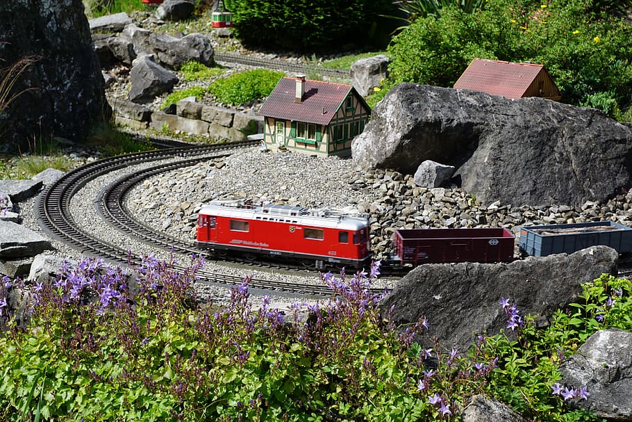 miniature, railway, nature, train, transport, seemed, mainau HD wallpaper