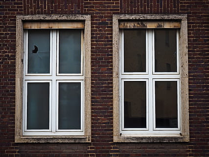 white wooden framed and clear glass windows close, Old, Facade HD wallpaper