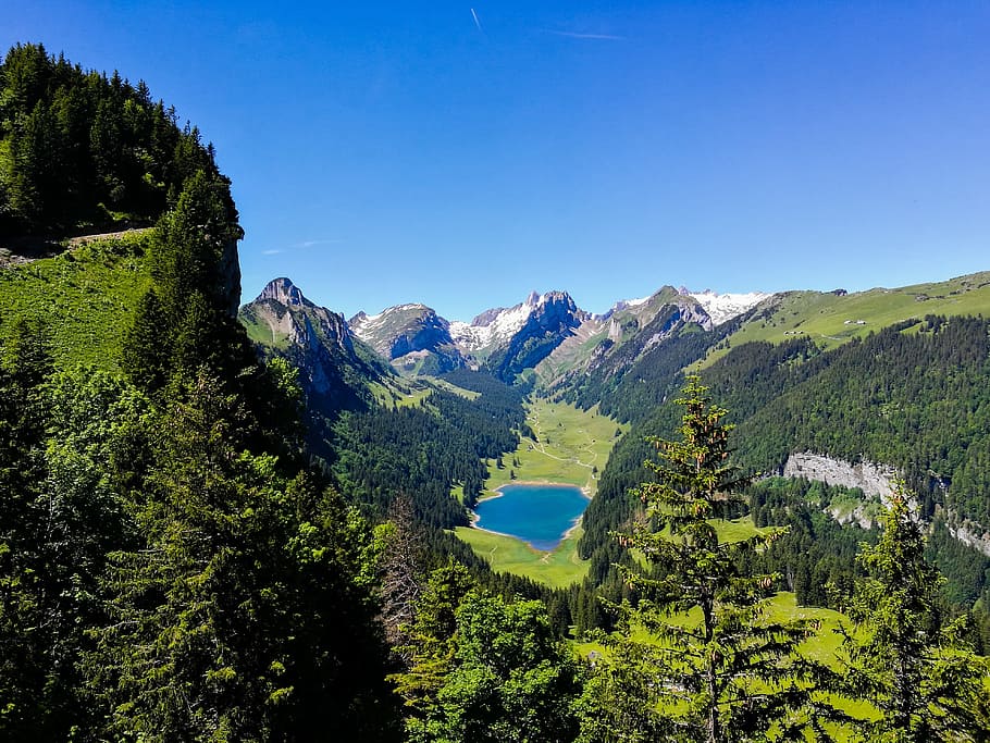mountain, highland, sky, summit, ridge, landscape, nature, valley HD wallpaper