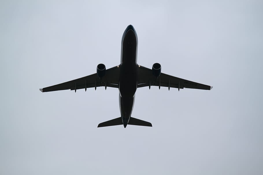 silhouette photography of plane on sky, aircraft, jet, air vehicle HD wallpaper