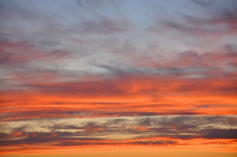 Sky, Clouds, Sunset, Nature, red, cloudy sky, twilight, celajes HD wallpaper