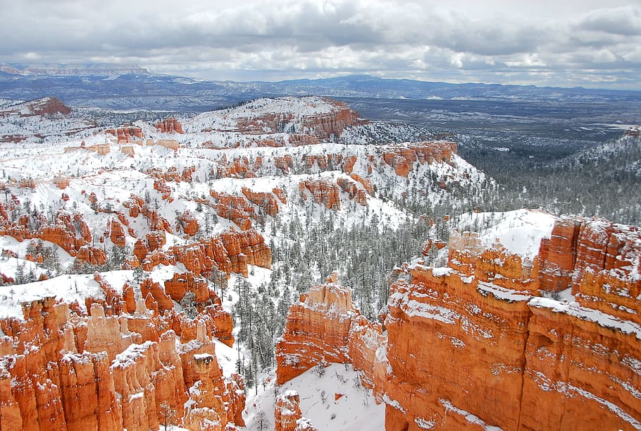nature, mountain, park, bryce, winter, snow, scenics - nature HD wallpaper