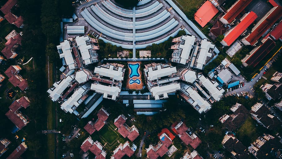 aerial view photography of high-rise buildings, aerial view of city HD wallpaper