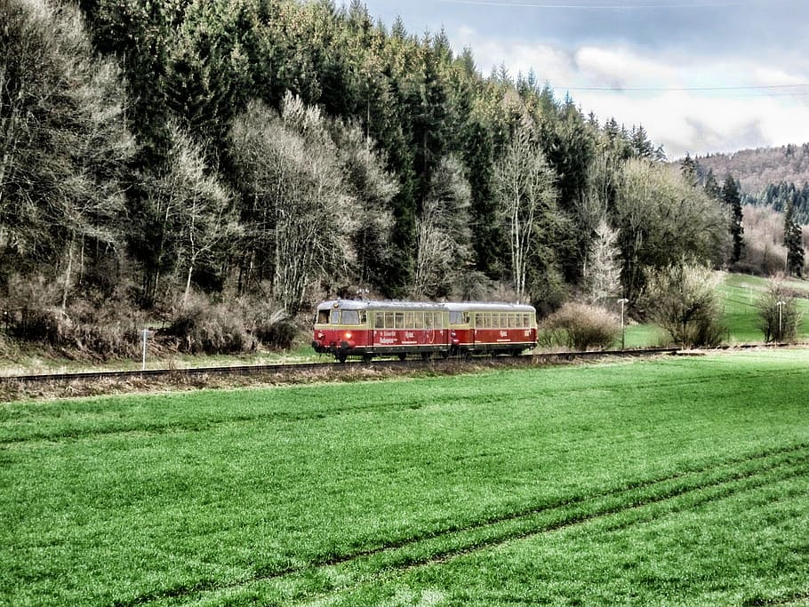 germany, landscape, scenic, train, tram, railroad, transportation HD wallpaper