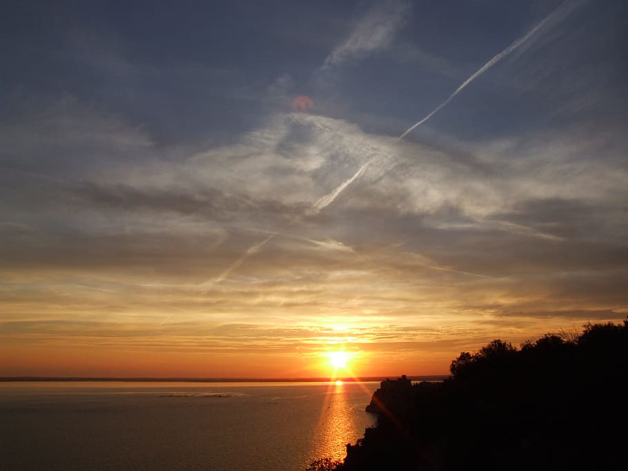 sunset, sea, sky, cloud - sky, scenics - nature, beauty in nature HD wallpaper