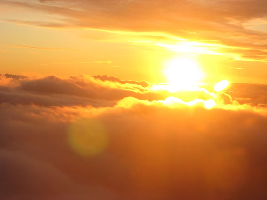 sun, clouds, sky, nature, sunlight, cloudscape, sunset, sunshine HD wallpaper