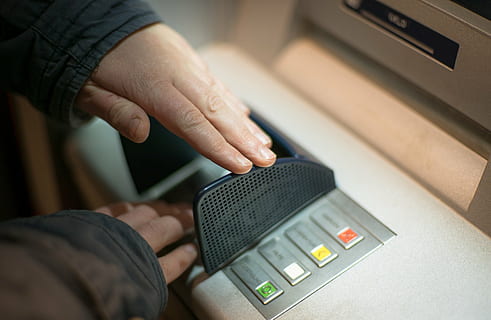 person holding gray machine, scam, atm, security, bank, money HD wallpaper