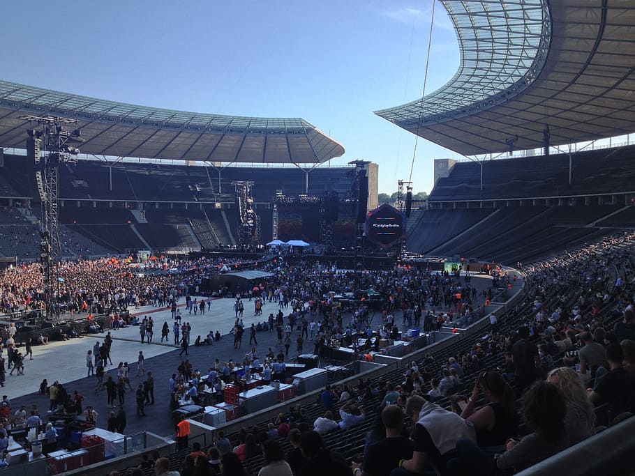 Berlin, Coldplay, olimpiastadion, crowd, large group of people, HD wallpaper
