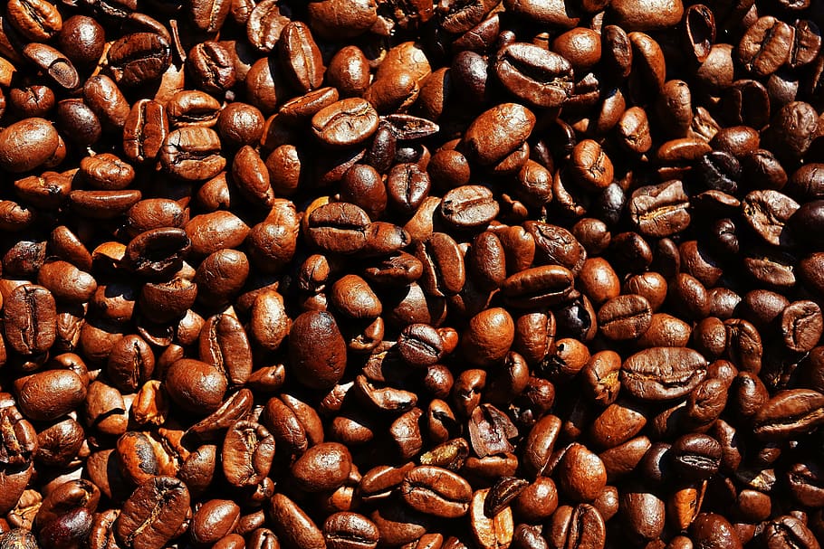 pile of coffee beans, cafe, roasted, caffeine, brown, aroma HD wallpaper