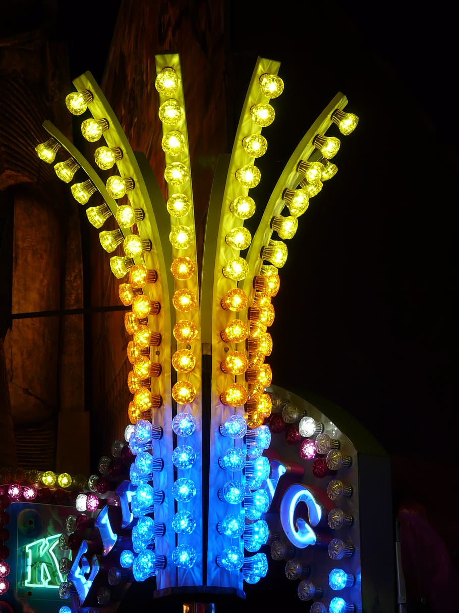 light bulbs, lighting, lights, lichterkette, colorful, yellow HD wallpaper