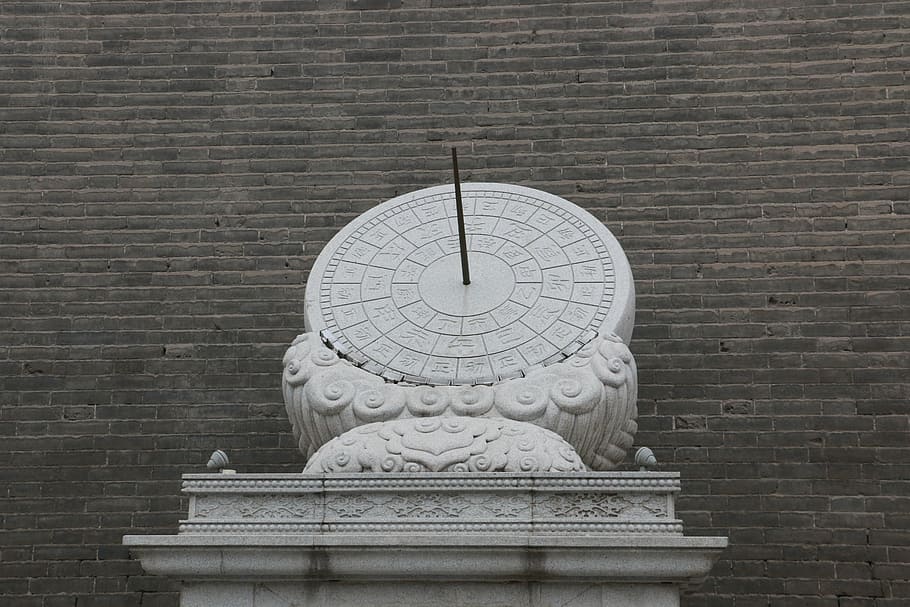 sundial, white, time, architecture, art and craft, sculpture HD wallpaper